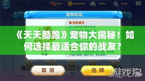 天天跑酷最新宠物，科技宠物的革命性突破介绍